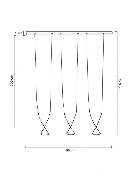 MOOSEE lampa wisząca ATLAS 3 czarna
