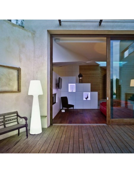 NEW GARDEN lampa podłogowa LOLA 165 BATTERY biała