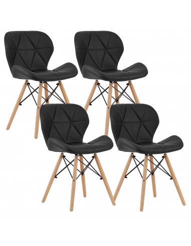 4 krzesła LAGO ekoskóra czarne