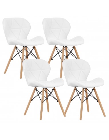 4 krzesła LAGO ekoskóra białe