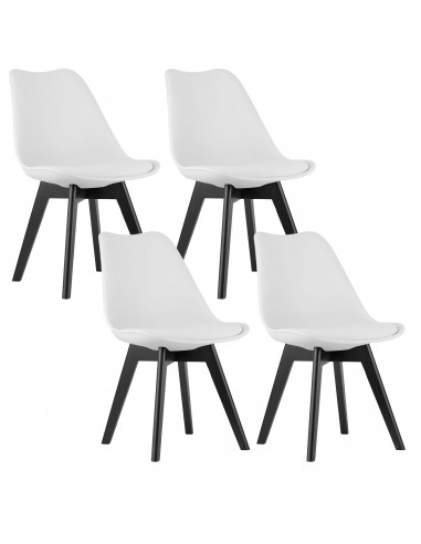 4 krzesła MARK białe / nogi czarne