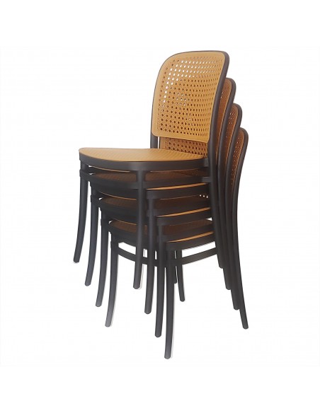 Zestaw stół BISTRO czarny i 4 krzesła WIKO czarne