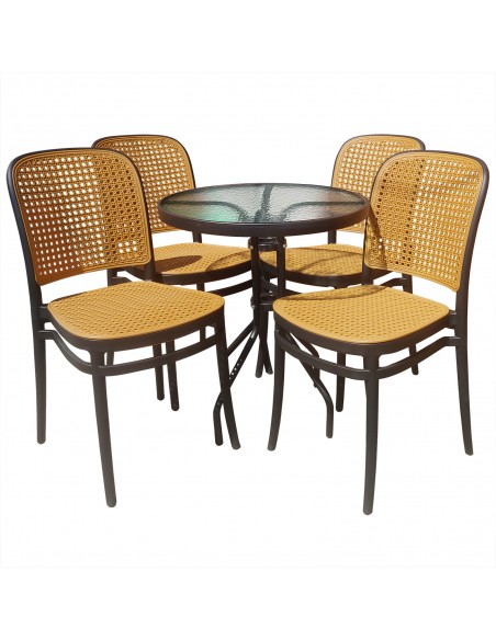 Zestaw stół BISTRO czarny i 4 krzesła WIKO czarne