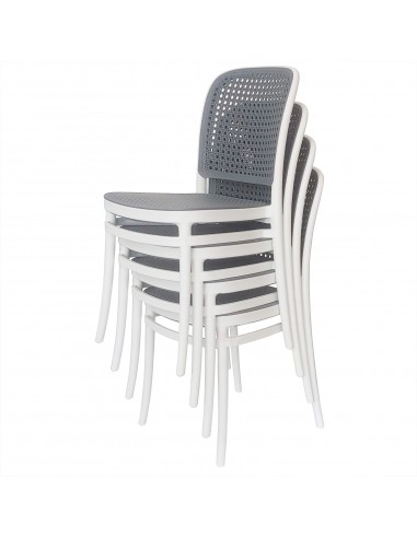 Zestaw stół BISTRO czarny i 4 krzesła WIKO białe