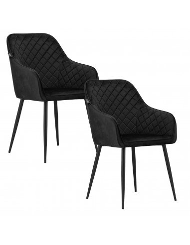 2 krzesła NUGAT - czarny welur, nogi czarne