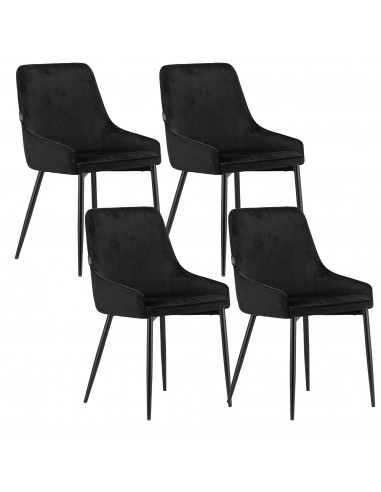 4 krzesła MONZA - czarny welur