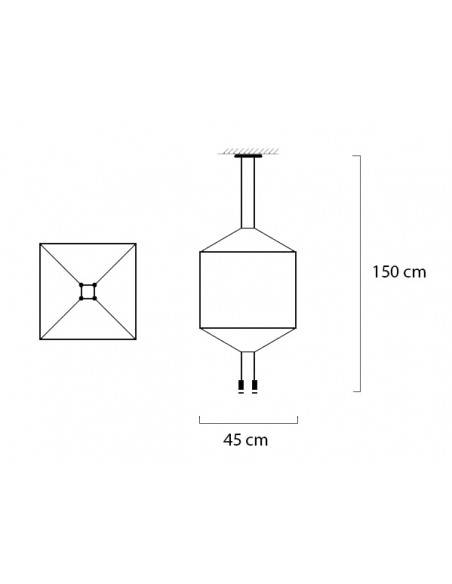Lampa wisząca FLUSSO 4 czarna