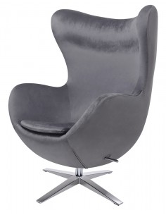 Fotel EGG SZEROKI VELVET ciemny szary