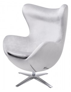 Fotel EGG SZEROKI VELVET jasny szary