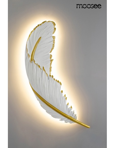 MOOSEE lampa ścienna PIÓRKO  biała / złota MOOSEE lampa ścienna PIÓRKO  biała / złota