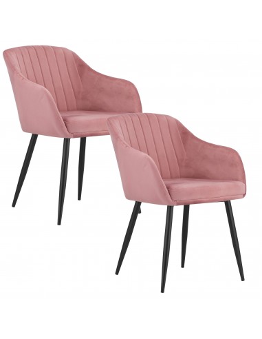 2 krzesła DAXO - różowy welur