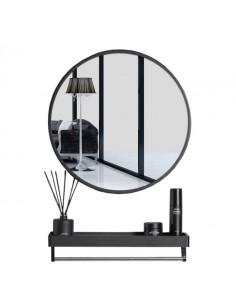 Lustro z półką 70cm czarne