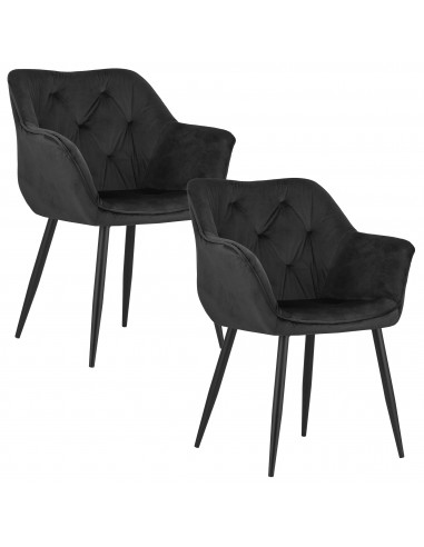 2 krzesła MADERA - czarny welur