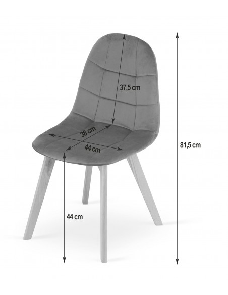 Krzesło BORA - ciemny szary welur