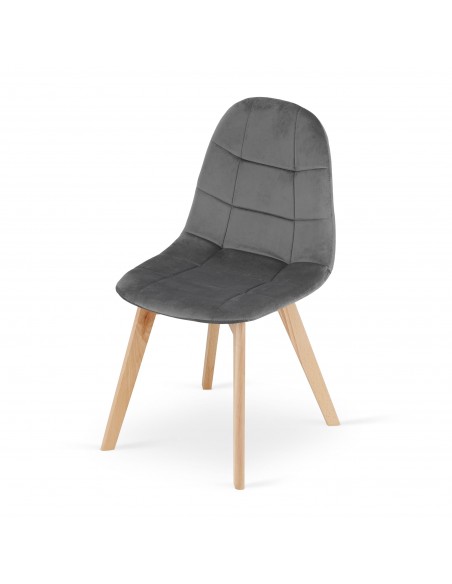 Krzesło BORA - ciemny szary welur
