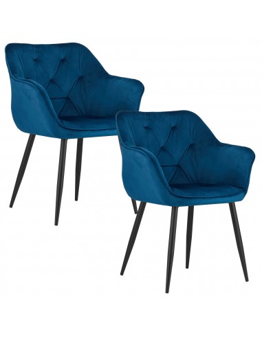 2 krzesła MADERA - niebieski welur