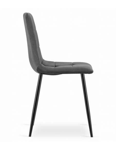 Krzesło KARA - ciemny szary welur