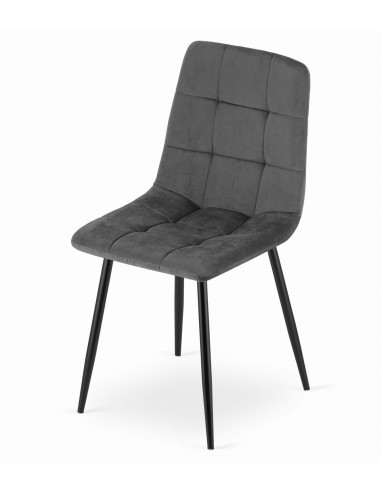 Krzesło KARA - ciemny szary welur