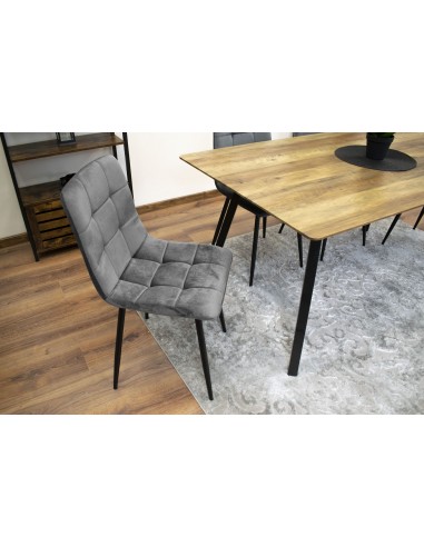 Krzesło KARA - ciemny szary welur