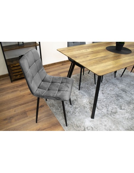 Krzesło KARA - ciemny szary welur