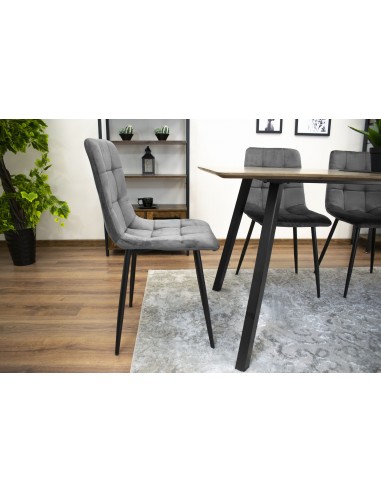 Krzesło KARA - ciemny szary welur