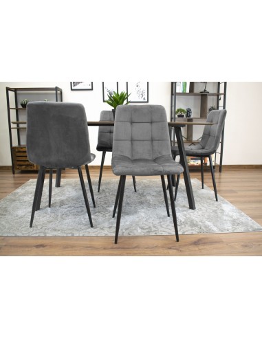 Krzesło KARA - ciemny szary welur