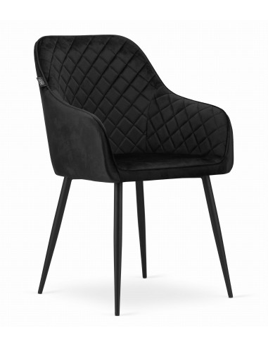 Krzesło NUGAT - czarny aksamit / nogi czarne