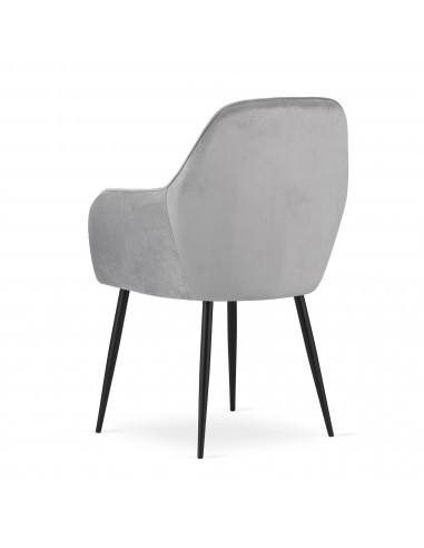 Krzesło LUGO - aksamit srebrno-szary / nogi czarne