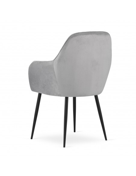 Krzesło LUGO - aksamit srebrno-szary / nogi czarne