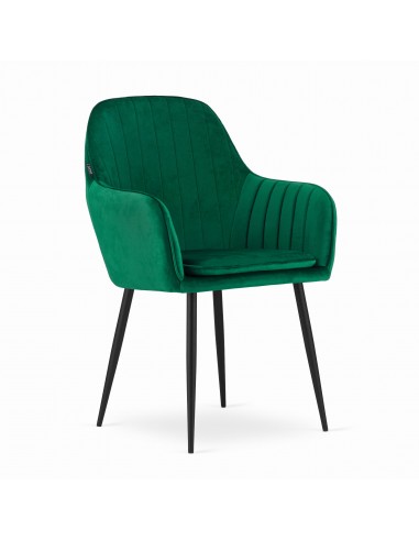 Krzesło LUGO - aksamit zielony / nogi czarne