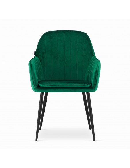Krzesło LUGO - aksamit zielony / nogi czarne