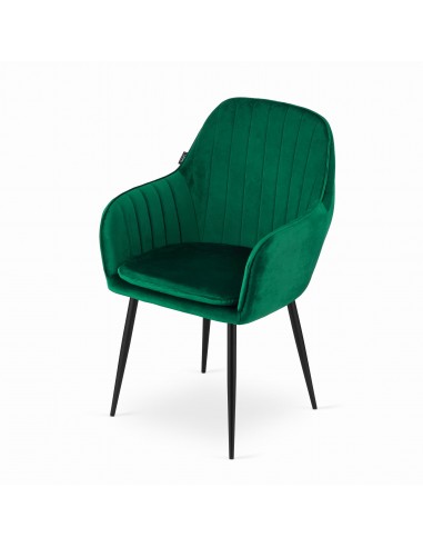 Krzesło LUGO - aksamit zielony / nogi czarne