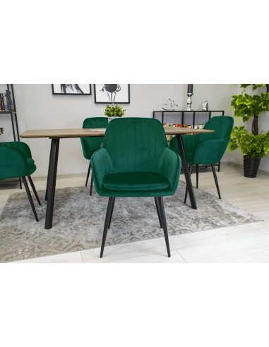 Krzesło LUGO - aksamit zielony / nogi czarne