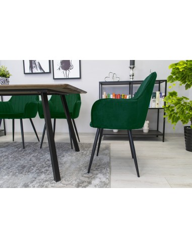 Krzesło LUGO - aksamit zielony / nogi czarne