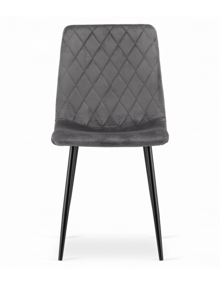 Krzesło TURIN - ciemny szary welur