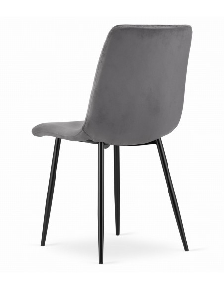 Krzesło TURIN - ciemny szary welur