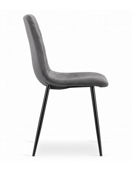 Krzesło TURIN - ciemny szary welur