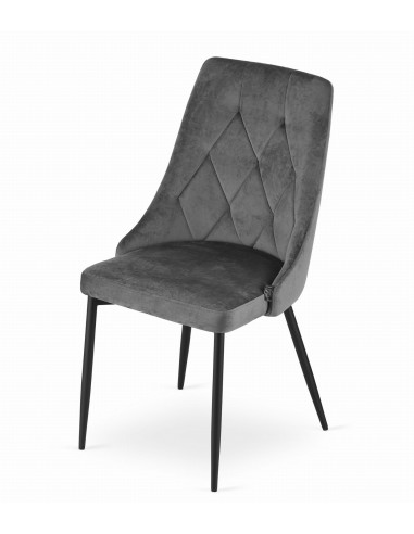Krzesło IMOLA - ciemny szary welur