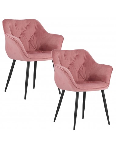 2 krzesła MADERA - różowy welur