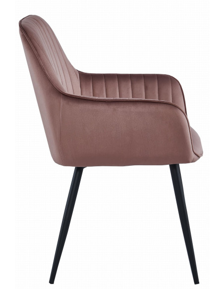 Krzesło SOLDEN - aksamit róż / nogi czarne