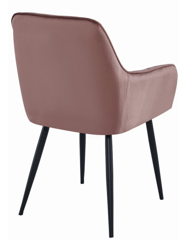Krzesło SOLDEN - aksamit róż / nogi czarne