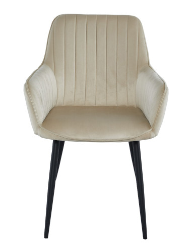 Krzesło SOLDEN - aksamit beż / nogi czarne