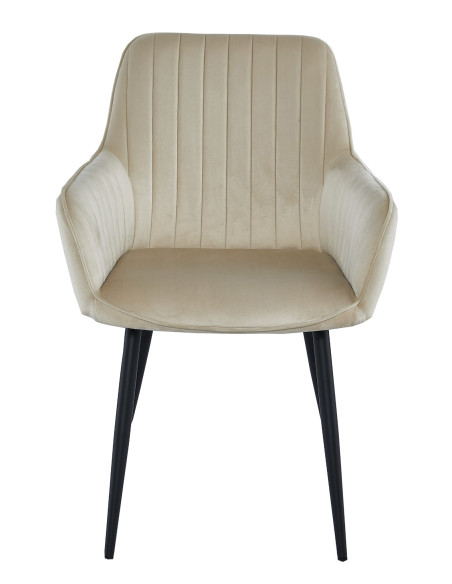 Krzesło SOLDEN - aksamit beż / nogi czarne