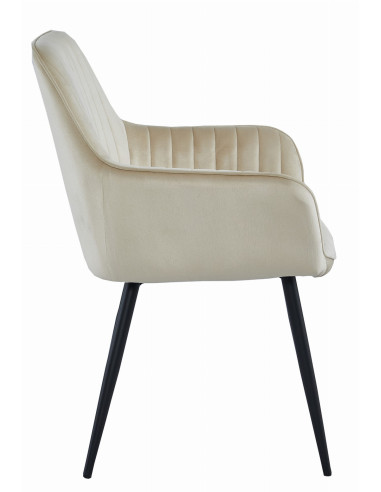 Krzesło SOLDEN - aksamit beż / nogi czarne