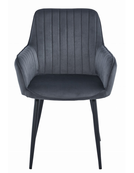 Krzesło SOLDEN - aksamit ciemny szary / nogi czarne