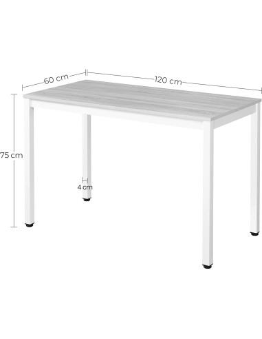 Stół TESSA 120cm x 60cm - rustykalny / czarne nogi