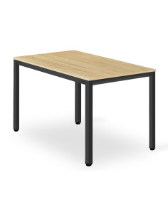 Stół TESSA 120cm x 60cm - dąb / czarne nogi