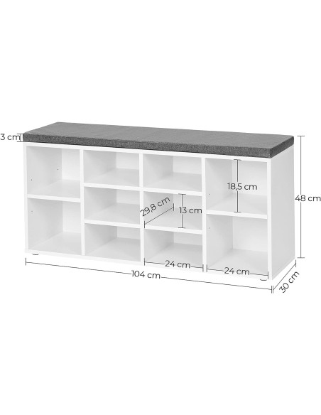 Szafka na Buty z Siedziskiem biała