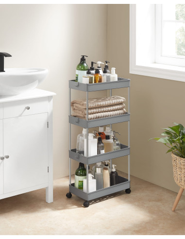 Szafka na kółkach 4 półki szara
