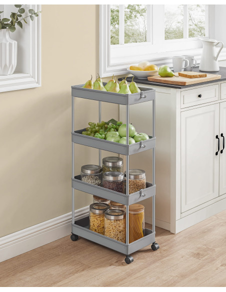 Szafka na kółkach 4 półki szara